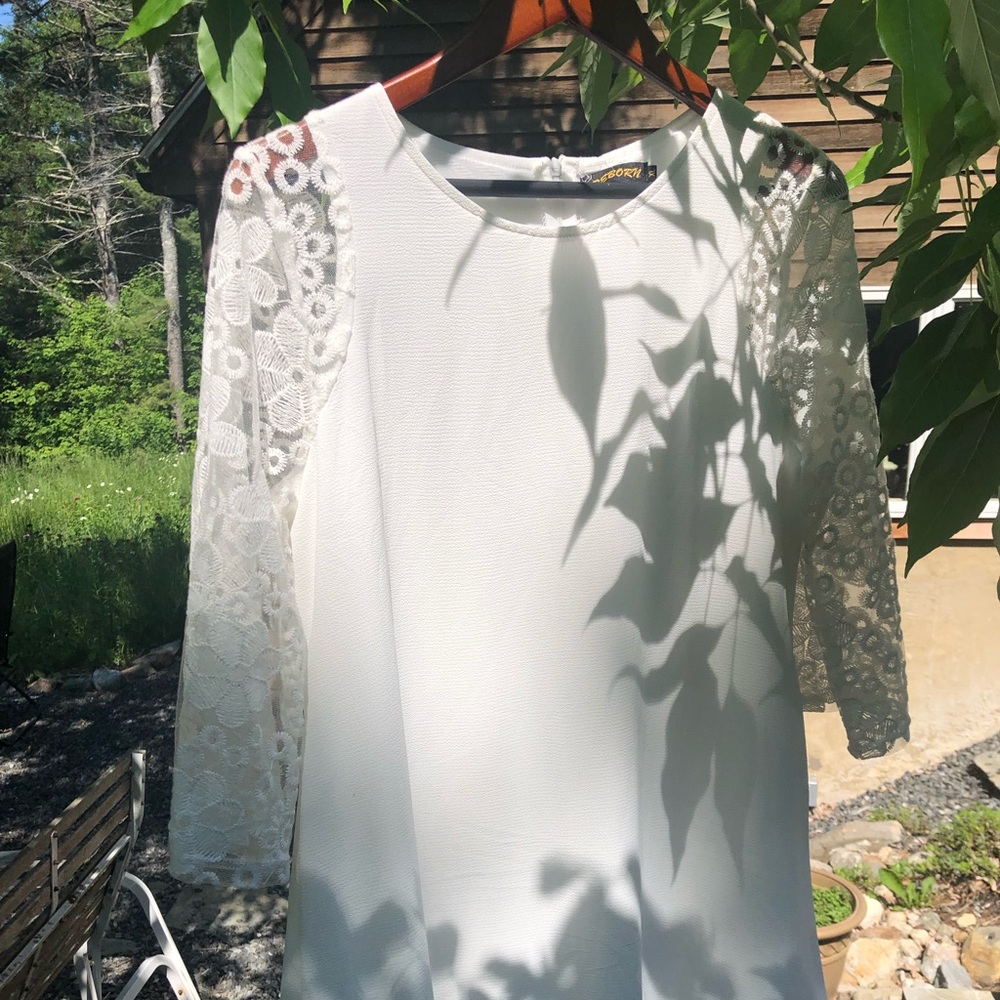 Reborn MIDI Dress with Lace Sleeves